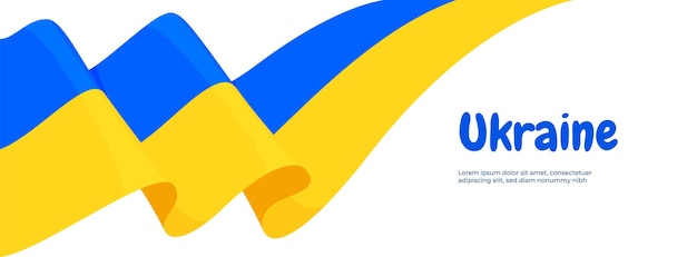 Banner com a bandeira da tampa do site da Ucrânia com o símbolo da ilustração vetorial da Ucrânia