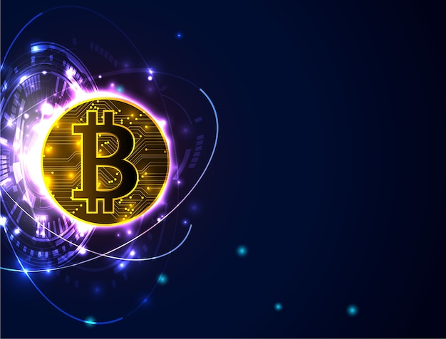 Banner com bitcoin dourado