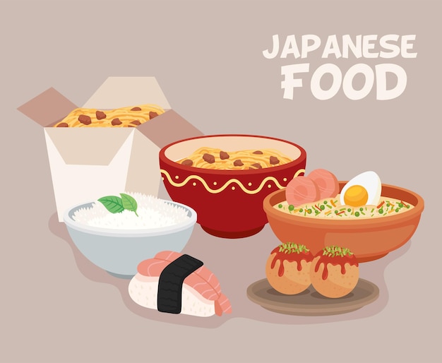 Banner com comida japonesa