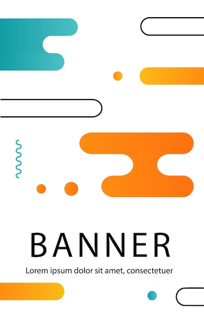 Banner com figuras geométricas conceito criatividade abstrata minimalista e arte livreto moderno e moderno com formas coloridas pôster ou capa para site cartoon ilustração vetorial plana