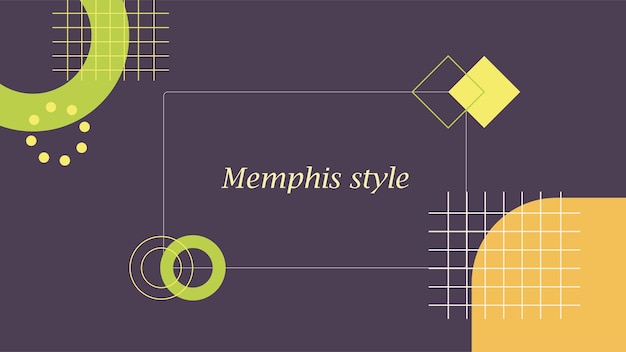 Banner com formas geométricas estilo memphis e lugar para texto