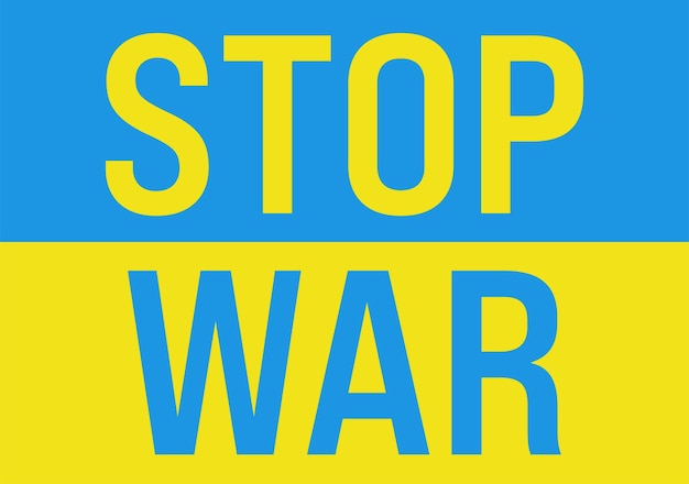 Banner com parar a guerra na Ucrânia ilustração vetorial