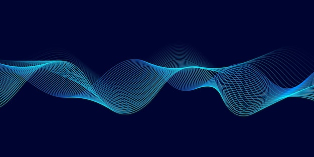 Banner com um design abstrato de ondas fluindo