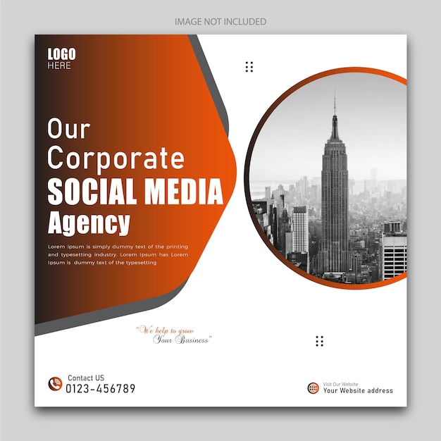 Banner corporativo de mídia social para marketing digital