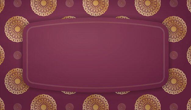 Banner da Borgonha com enfeite de ouro vintage para desenho sob o texto