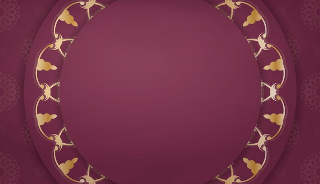 Banner da Borgonha com enfeite de ouro vintage para design de logotipo