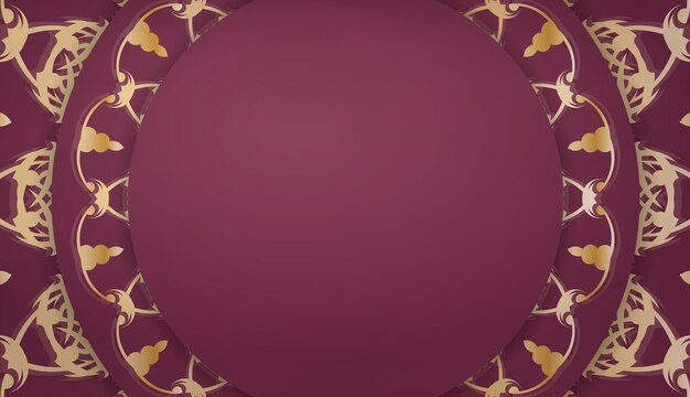 Banner da Borgonha com enfeite de ouro vintage para design de logotipo