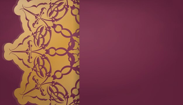 Banner da Borgonha com ornamentos de ouro antigos e local para texto