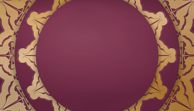 Banner da Borgonha com padrão de ouro grego e espaço do logotipo