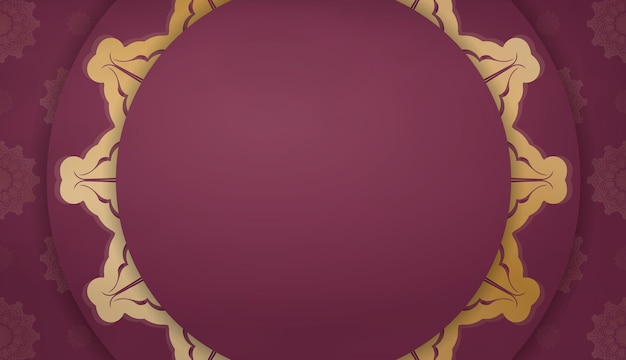 Banner da Borgonha com padrão dourado abstrato e espaço de logotipo
