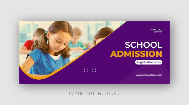 Banner da web de admissão escolar ou modelo de banner social