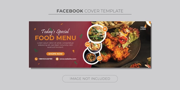 banner da web de alimentos ou modelo de capa de mídia social