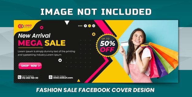 Banner da web de capa de mídia social de venda de moda de venda de facebook modelo de vetor premium