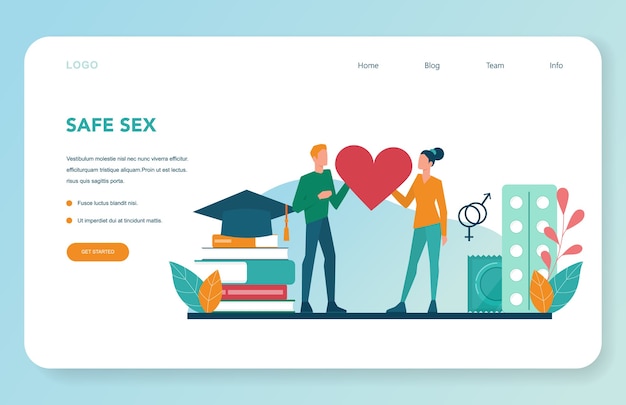 Banner da web de educação sexual ou página de destino.