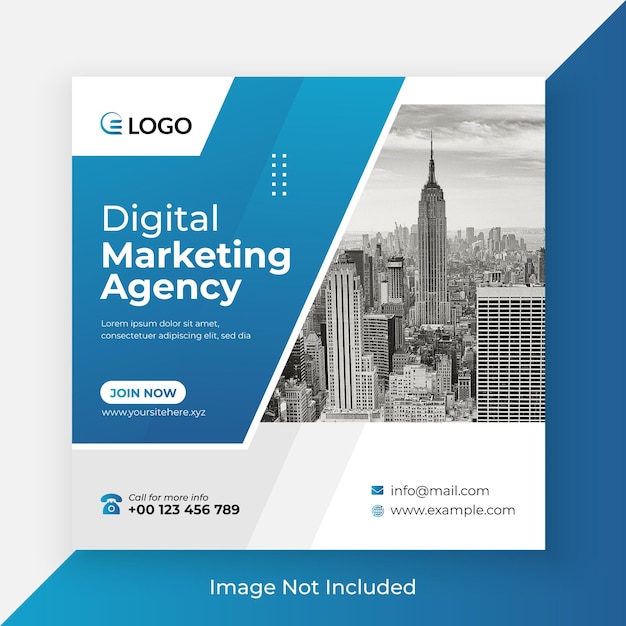 Banner da web de marketing digital e modelo de postagem de mídia social corporativa vetor premium