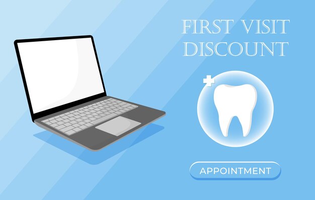 Banner da web de profissão de dentista ou página de destino com ícone de dentes Dente saudável branco Banner dentário