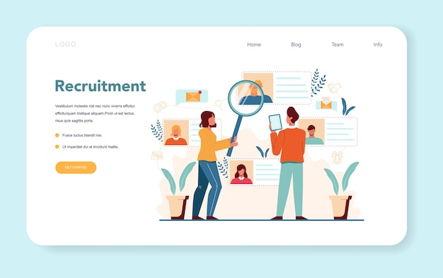 Banner da web ou página de destino do gerente de recursos humanos