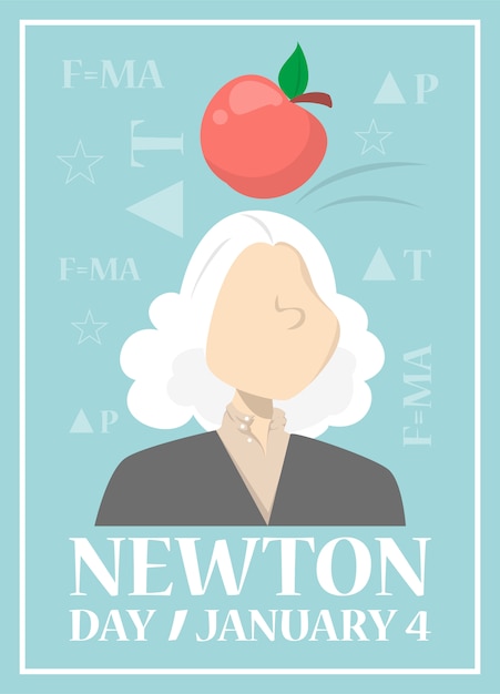 Banner da web para o dia de newton em janeiro