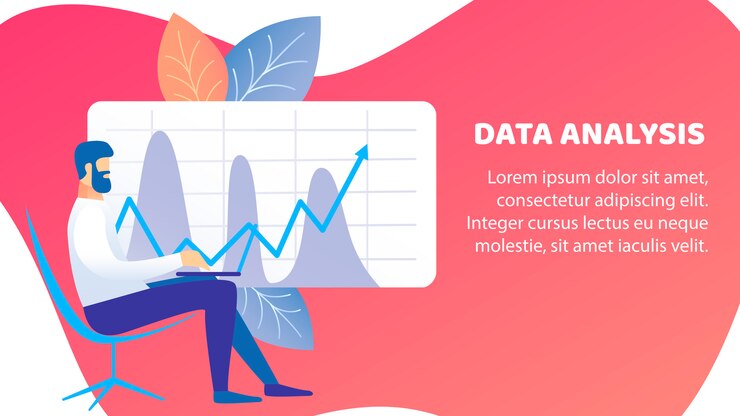 Vetor banner de análise de dados