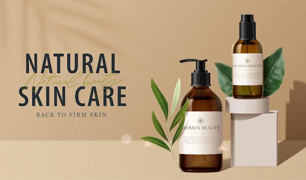 Banner de anúncio de produto de cuidados com a pele natural