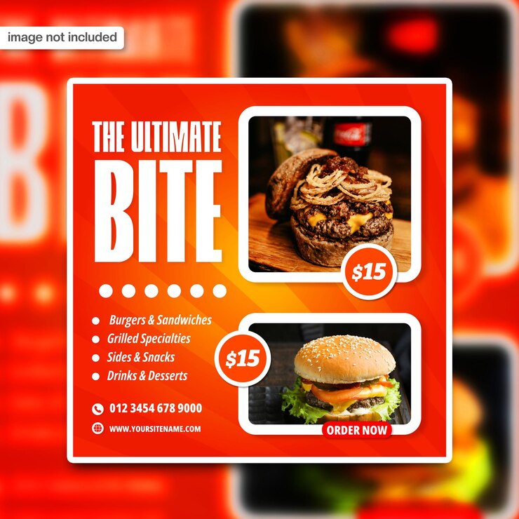 Vetor banner de anúncio promocional de spicy fast food nas redes sociais