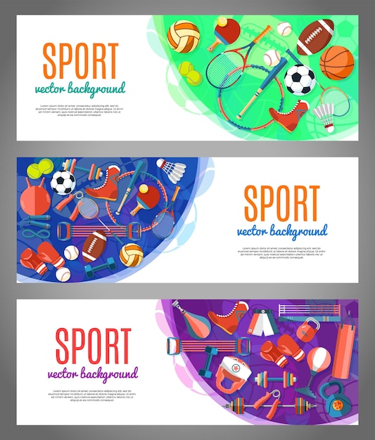 Ilustração De Banners De Bola Esportiva Jogos Coloridos Vetor PNG