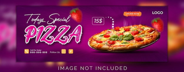 Vetor banner de capa de comida de mídia social para modelo de web de restaurante