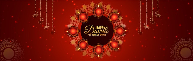 Banner de celebração do feliz festival indiano de Diwali