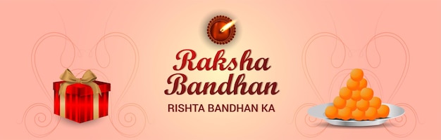 Banner de celebração do festival indiano raksha bandhan feliz