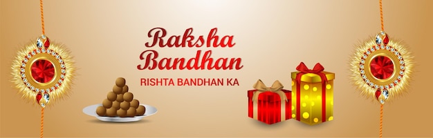 Banner de celebração feliz raksha bandhan