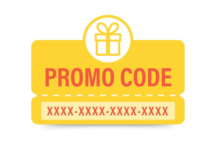 Vetor banner de código promocional com caixa de presente vector ilustração plana para o conceito de promoção de cupom de desconto de venda