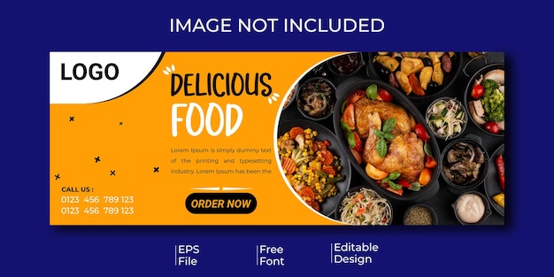Banner de comida do Facebook e modelo de capa de menu de comida