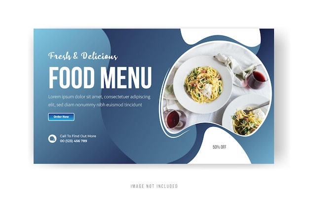 Banner de comida especial e vetor premium de design de miniaturas do YouTube