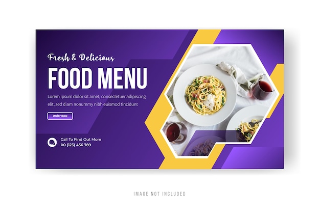 Banner de comida especial e vetor premium de design de miniaturas do YouTube