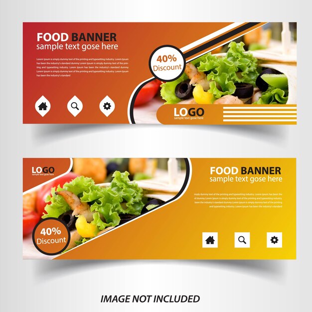 Vetor banner de comida vegetal web para restaurante