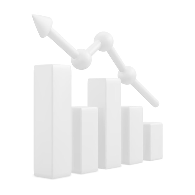 Banner de conceito de análise de dados Gráfico de barras crescentes com seta ascendente Ilustração vetorial de marketing digital