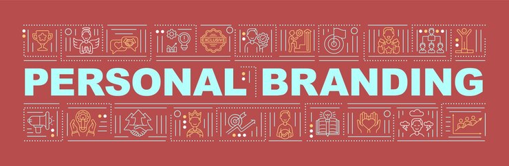 Vetor banner de conceitos de palavras de branding pessoal