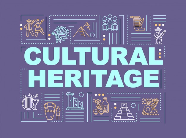 Banner de conceitos de palavras de cultura e história