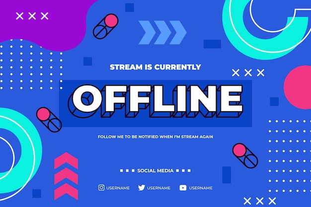 Banner de contração offline no estilo memphis