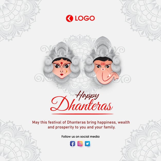 Banner de desejos do festival de dhanteras