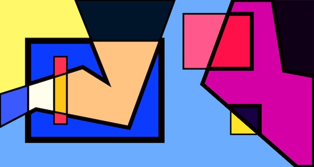 Banner de design de ilustração de arte geométrica abstrata colorida vetorial