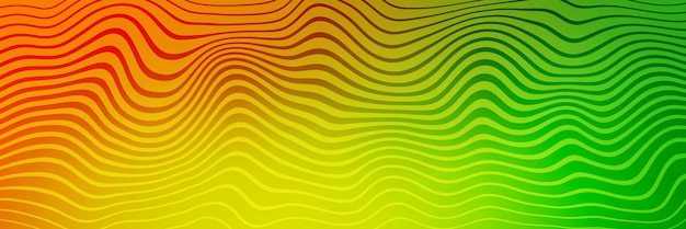 Banner de design vetorial de linhas onduladas de fundo multicolorido