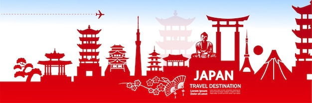 Banner de destino de viagens no Japão