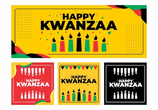 Banner de evento feliz kwanzaa e design de mídia social