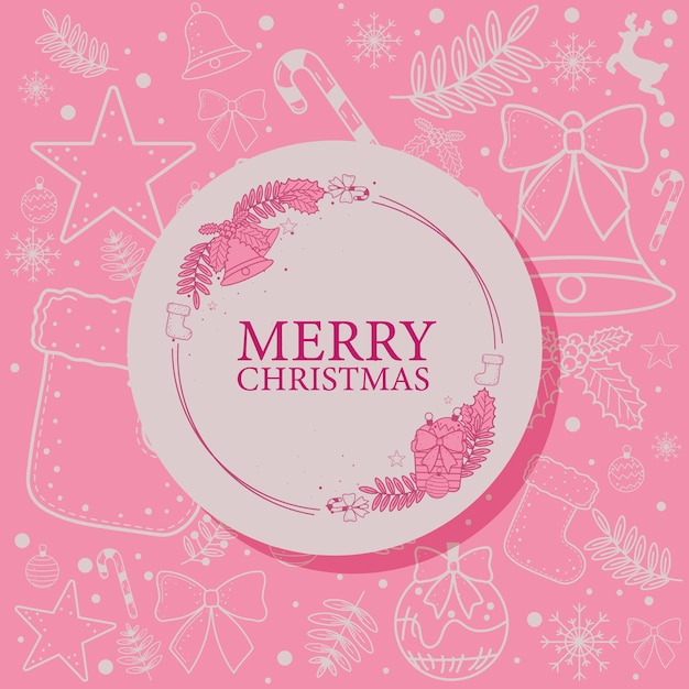 Banner de feliz natal rosa