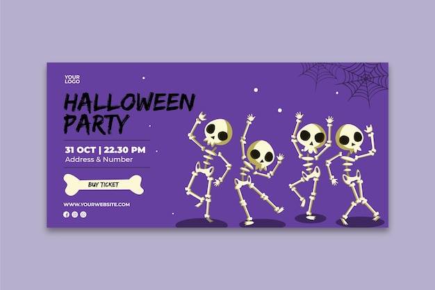 Vetor banner de festa de halloween