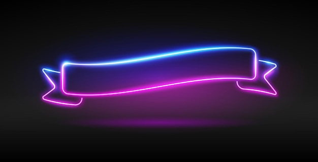 Banner de fita de bandeira neon brilhante