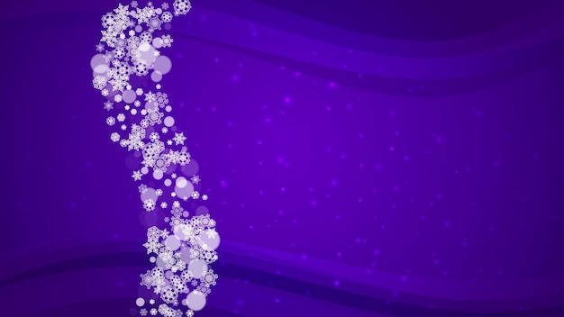 Banner de floco de neve com neve ultravioleta Cenário de ano novo Moldura de inverno para festa de cartão-presente flyer convida oferta de varejo e anúncio Fundo moderno de Natal Banner de floco de neve gelado de férias