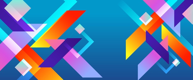 Banner de formas geométricas abstratas vetoriais coloridas Para design de capa de livro design de cartaz de capa de CD folheto de fundo de site ou publicidade