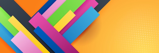 Vetor banner de fundo colorido de onda geométrica vibrante colorido abstrato dinâmico modelo de plano de fundo padrão de banner de design gráfico abstrato